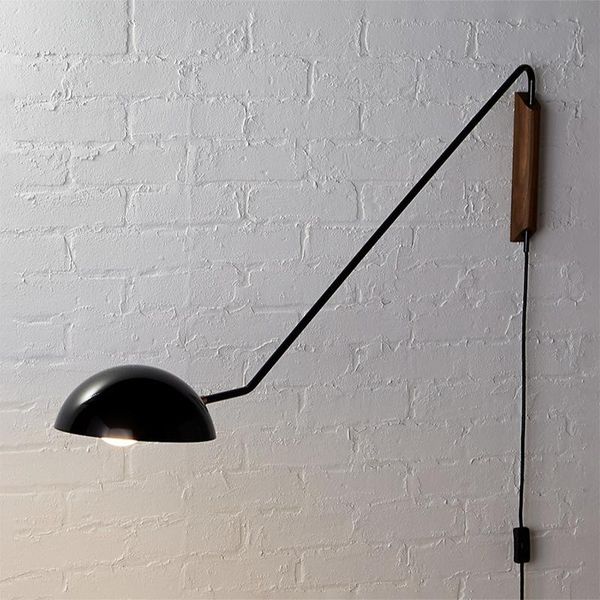 

wall lamps modern e27 iron lamp el bedroom decoration designer creative long arm decorative wooden base lights