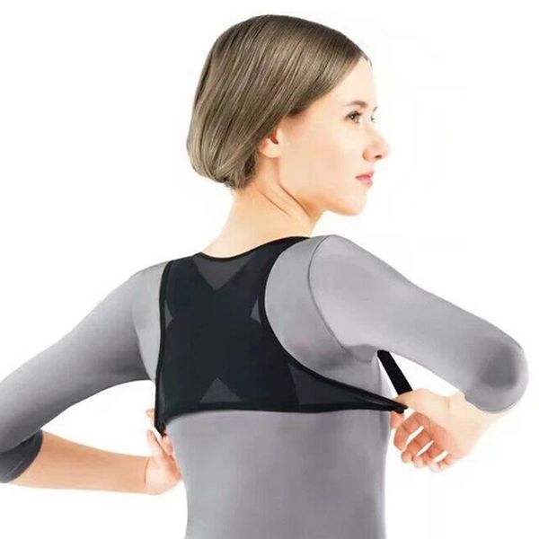 

posture corrector back support masturbate corset belt pain shoulders brace correction orthosis, Black;blue