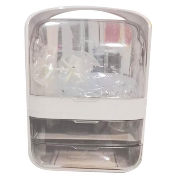 

jewelry pouches, bags fashion makeup organizer large capacity waterproof and dustproof bathroom cosmetic storage box desktop, Pink;blue