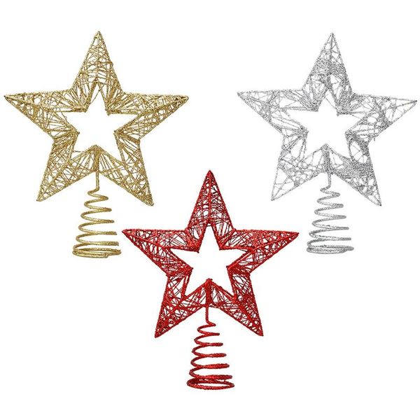 

christmas decorations crafts tree star iron decoration props hollow five-pointed
