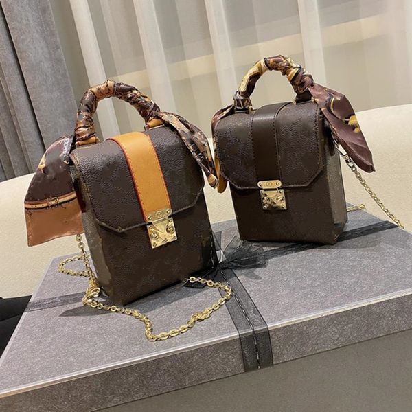 

women evening bags pu leather handbags print letter removable chain silk scarves bind flap hasp crossbody bag luxury shoulder bagss genuines