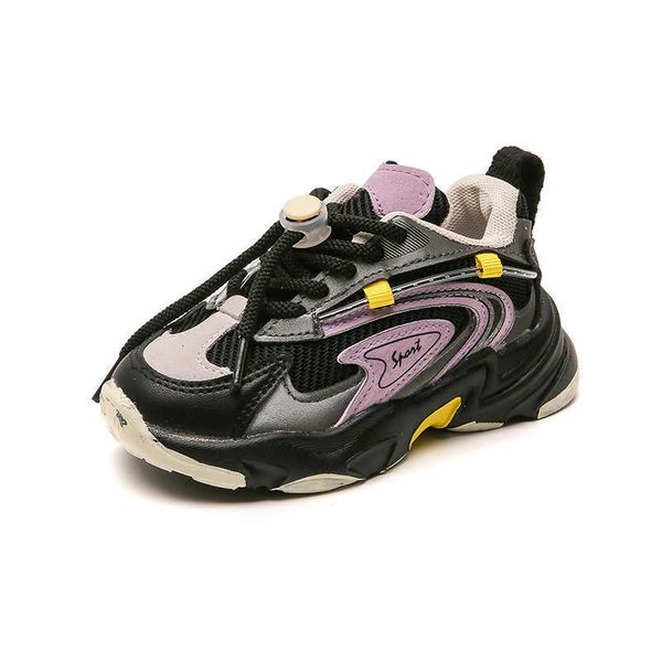 

autumn children fashion casual sports shoes girls and boys sneakers kids air mesh breathable soft running shoe students -6-12 y g1025, Black;red