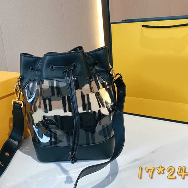 

designer bags womens handbags crossbody bag backpack transparent bucket small hand purse pvc genuine leather black f letter pattern removabl