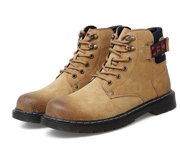 Inverno Botas pretas de couro genuíno homens confortáveis ​​sapatos de moda design Outdoor Mens luxurys boot casual plus tamanho 38-48