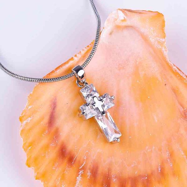 

new cross necklace copper micro inlaid zircon pendant, Black