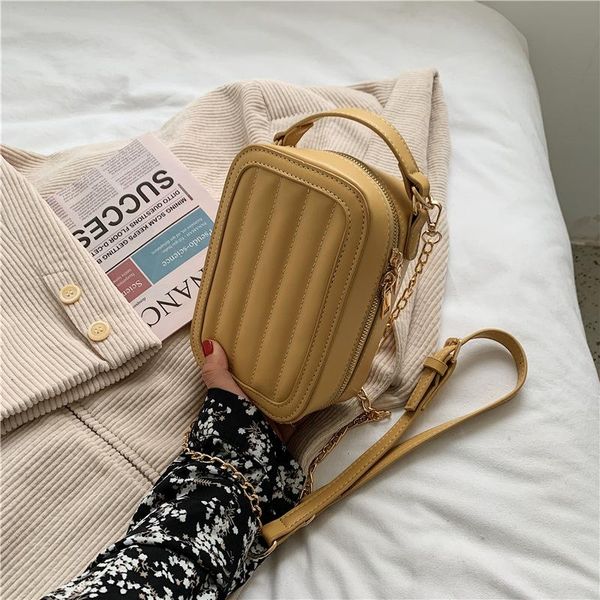 

box design small pu leather crossbody bag for women 2021 winter chain designer shoulder handbags women's trend totes bags