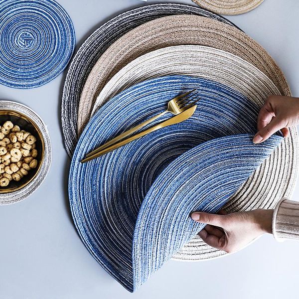 

table runner thicken insulation mat round non slip placemats cotton yarn ins deskdecoration accessories placemat for dining