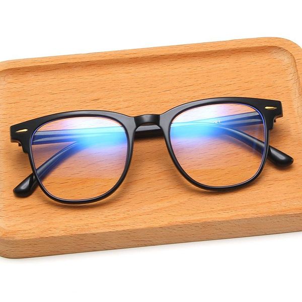 

fashion sunglasses frames 2021 korean version of the glasses frame student anti-blue tr90 ultralight flat mirror., Black