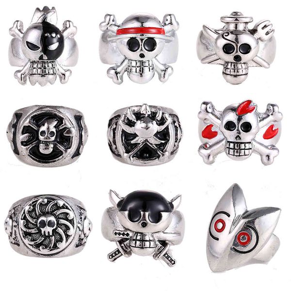 

designer rings japan anime one piece ring men vintage metal thousand sunny straw hat luffy shantou women skull cosplay anillos hombre, Golden;silver