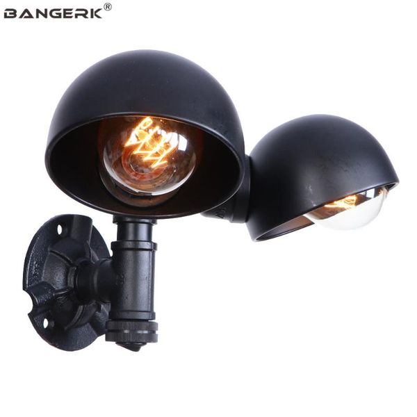 

wall lamps industrial iron water pipe led lamp vintage edison sconce double loft decor light home lighting fixtures