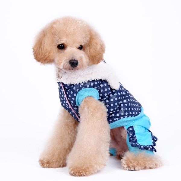 

dog apparel dot cotton autumn/winter warm clothing coat clothes pet four-legged