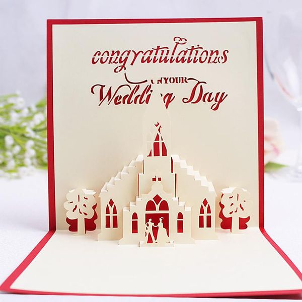 

greeting cards creative wedding supplies card church d handmade paper carving three-dimensional blessing