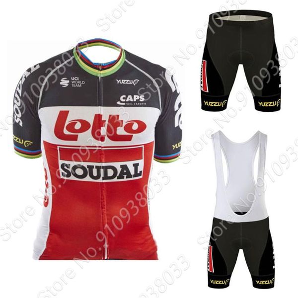 

racing sets 2021 lotto soudal cycling jersey set clothing mens summer road bike shirt suit bicycle pants mtb maillot ropa culotte, Black;blue