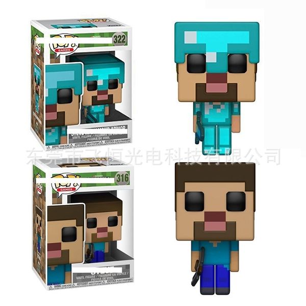 

funko pop my world around minecraft steve crawler coolie afraid of hand-made figure