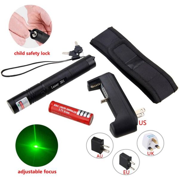 

tactical light red/green/purple military adjustable focus lazer pointer +18650 rechargeable battery +charger flashlights torches