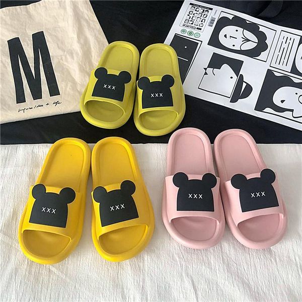 

slippers summer couple models cute open-toed low-bottom indoor flat-bottom beach comfortable 36-45 bywp, Black