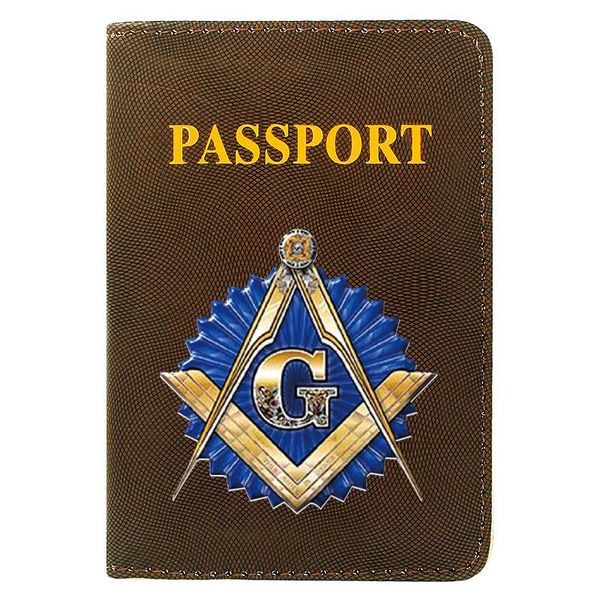 

card holders classic and accepted masons passport cover leather travel id hold case high quality, Brown;gray