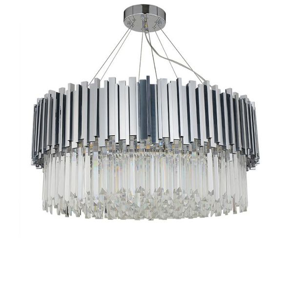 

chandeliers crystal chrome golden chandelier lighting lustre suspension luminaire lampen for foyer led postmodern stainless steel modern e14
