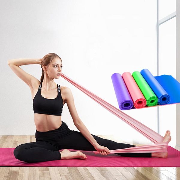 

gym equipment 1.5m yoga pilates rubber stretch strap resistance bands elastic sports exercise fitness belt