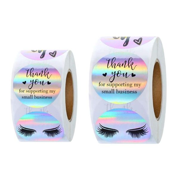

500pcs thank you for supporting my small business stickers eyelash seal labels handmade adhesive sticker gift wrap