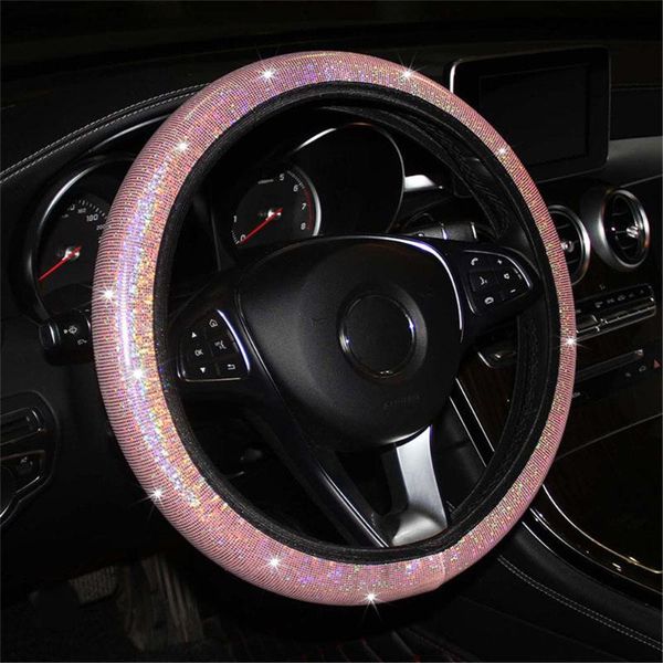 

colorful bronzing steering wheel cover fashion nonslip car interiorreflective pu leather interior decoration supplies covers