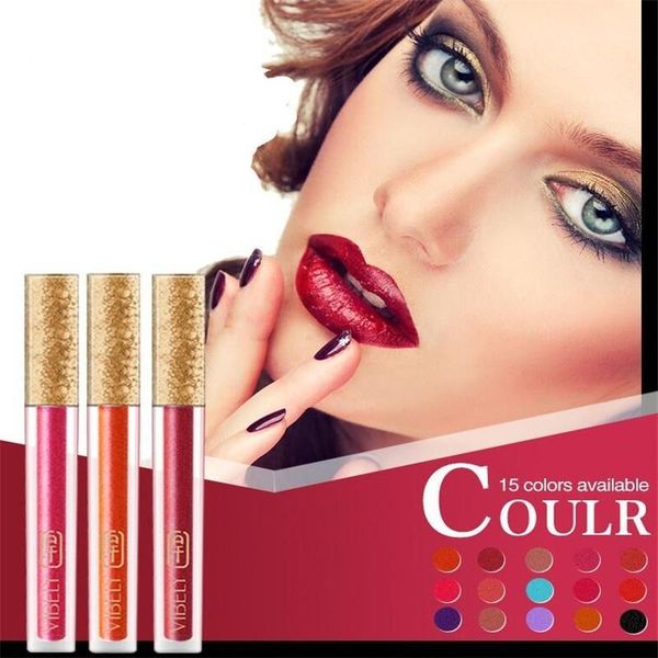 

metallic pearlescent non-stick cup lip gloss matte glaze liquid lipstick1