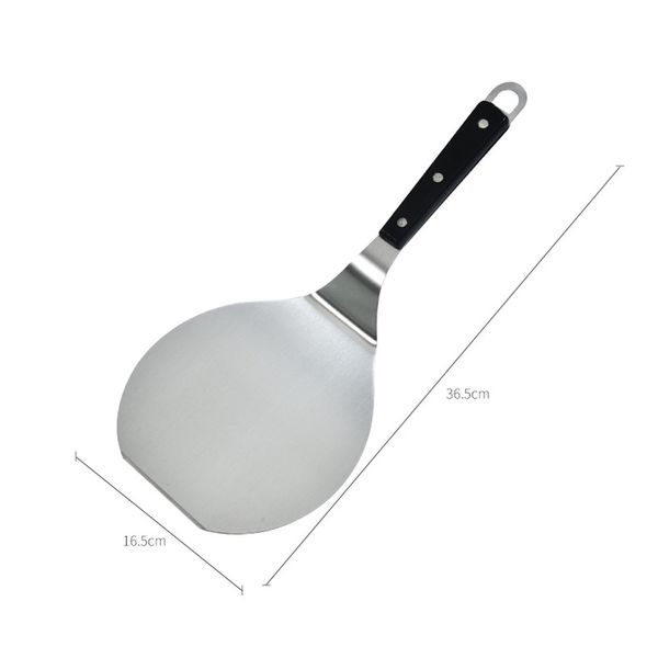 Utensili da cucina Pala per pizza Paletta rotonda in acciaio inossidabile con manico Accessori per spatola per utensili da forno per torte