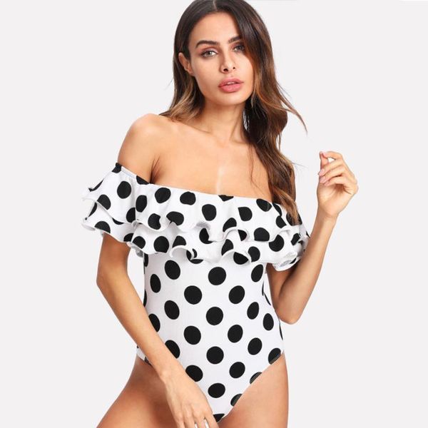 

one-piece suits yicn 2021 lotus leaf bikinis set swimsuit women bikini swimming suit bathing beachwear dot swimwear