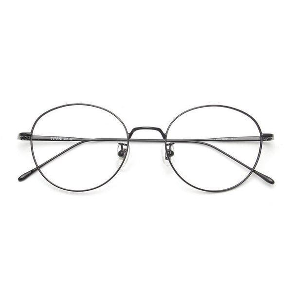 

fashion sunglasses frames retro round frame pure titanium glasses ultra light personality men and women, Black