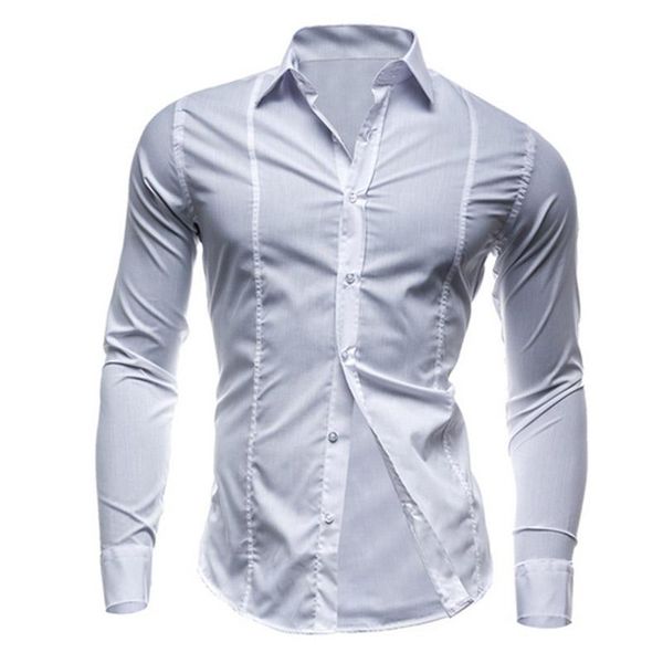 

2021 fashion foreign trade men's style long sleeve casual evening business dress shirt men mens clothing hombre shirts, White;black