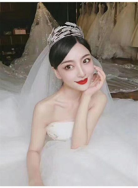 

hair clips & barrettes crown bridal tiara exquisite rhinestone wedding accessories 18 years old bar mitzvah birthday banquet, Golden;silver