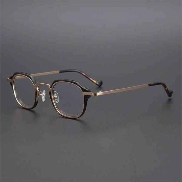 

73% off factory sale designer's hand-made small gold pure titanium embedded plate glasses can be matched with several heights for men a, White;black