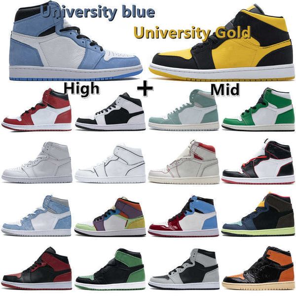 

2021 jumpman 1 obsidian unc lucky green 1s mens basketball shoes dark mocha university blue twist women sneaker trainers with double