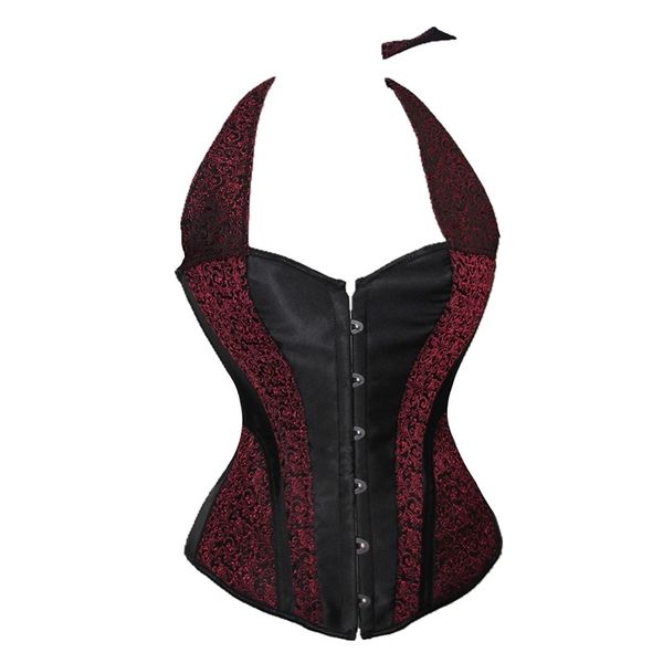 

8066 shoulder strap court women's fashion contrast corset, Black;white