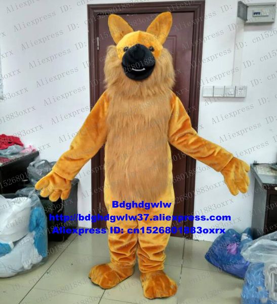 

mascot costumes brown german shepherd dog alsatian wolfhound wolomute hybrid mascot costume grand bodog casino ceremonial event zx1221, Red;yellow