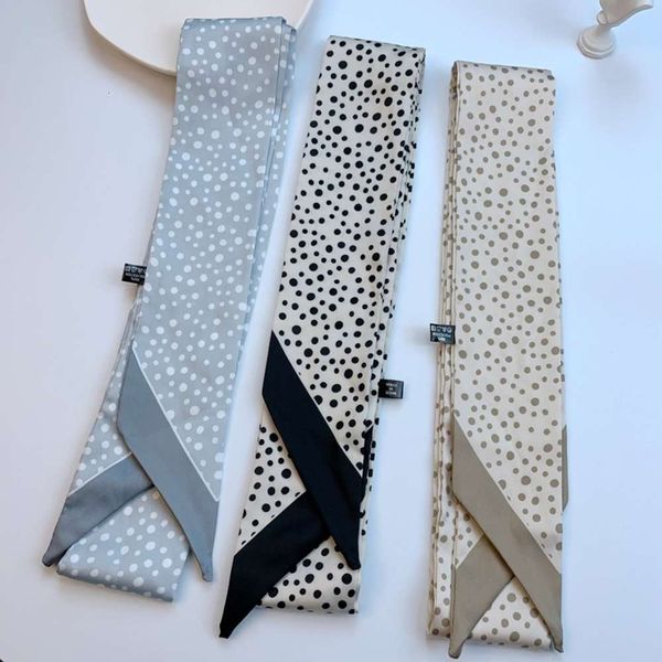 

scarf popular silk hair band wave dot printing braided rope french lazy floating band binding bag decoration