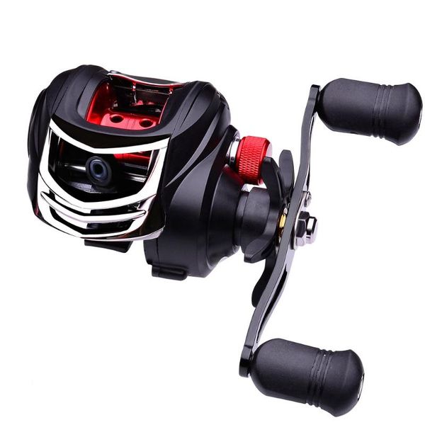 

baitcasting reels metal fishing wheel dual brake reel 8kg max drag shallow deep spool 17+1bb coil protective bag