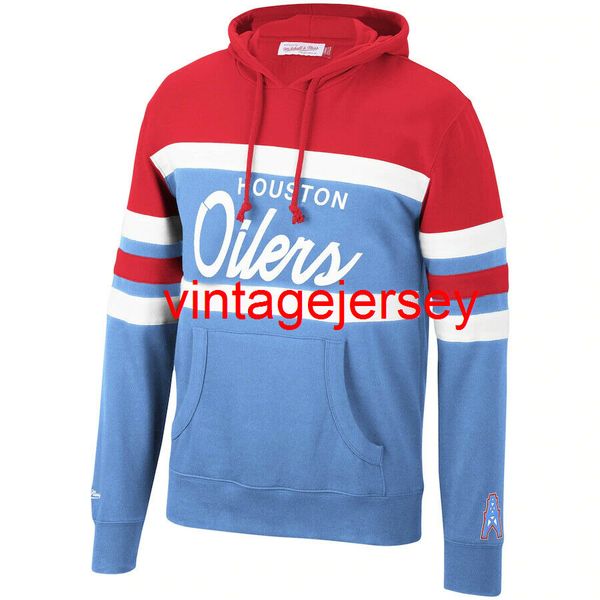 

houston mitchell & ness head coach pullover hoodie s-3xl, Blue;black