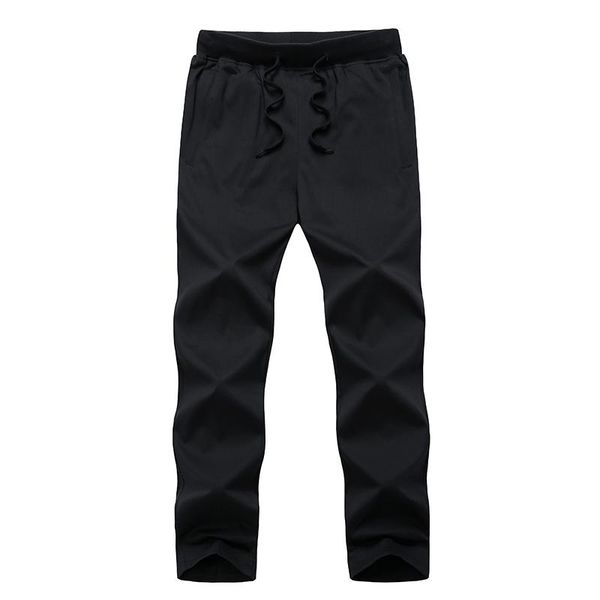 

men's pants casual men summer sportswear tracksuit bottoms thin sweatpants male trousers breathable jogger track plus size 9xl, Black
