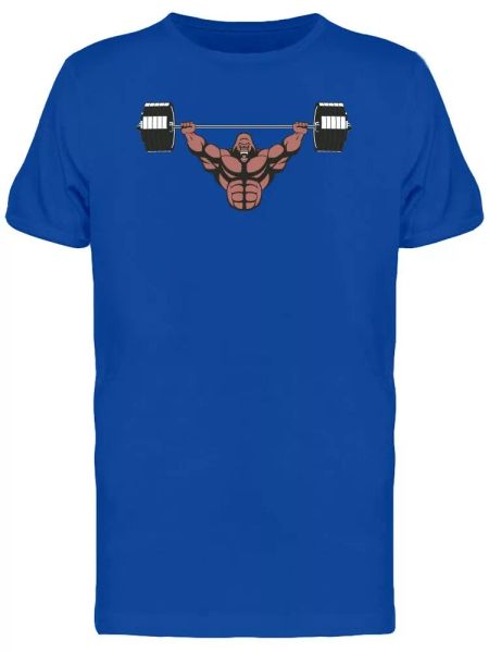 

strong brown gorilla lifting men's tee -image by shutterstock, White;black