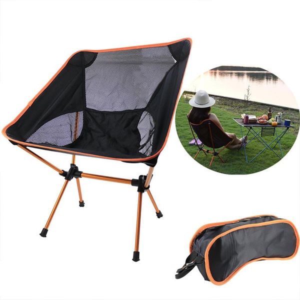 

outdoor camping travel folding chair superhard high load portable beach hiking picnic seat fishing accesorios accessories