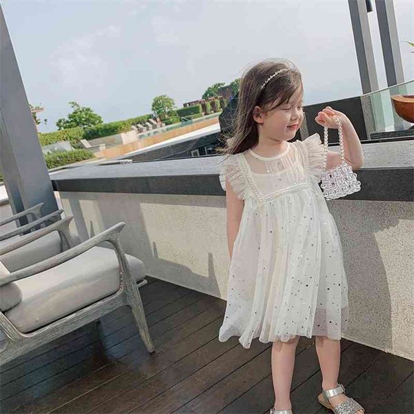 

summer arrival girls fashion princess dress kids korean design vest es 210528, Red;yellow