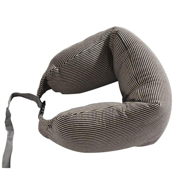 

pillow japanese u-shaped neck travel soft stripe lunch break u care 1pcs