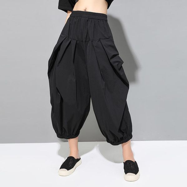

women's pants & capris spring loose harem women streetwear wide leg plus size bloomers for cargo trousers, Black;white