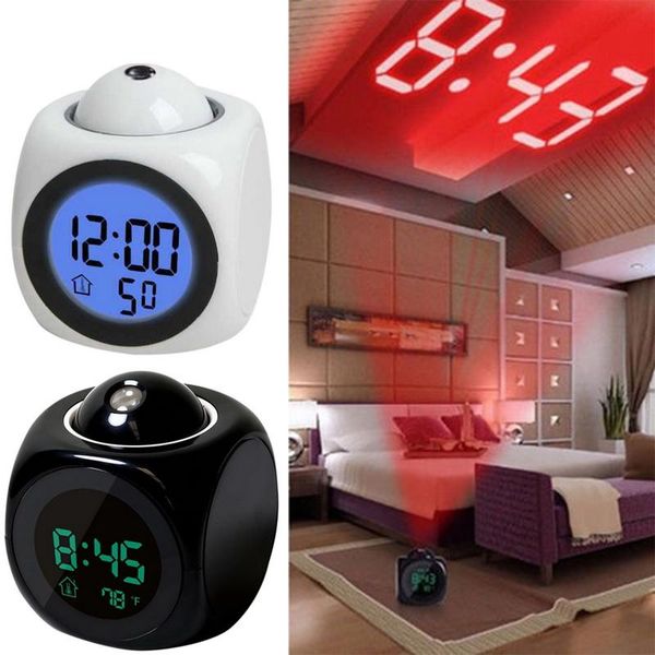 

other clocks & accessories creative attention projection digital weather lcd snooze clock bell alarm display backlight led projector home ti
