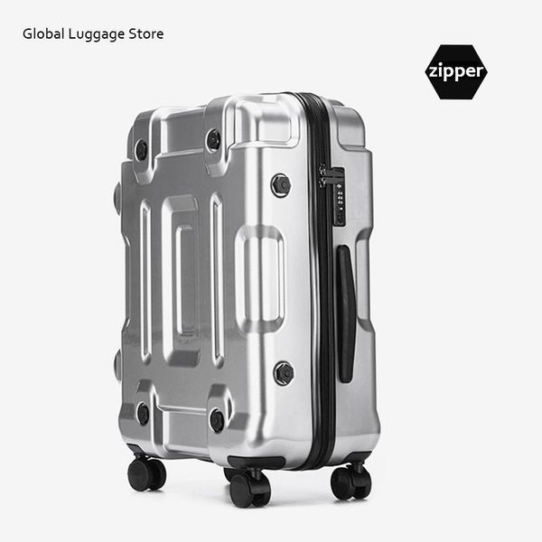 

suitcases luggage 20/24/26/29 size space gold pc roling spinner brand travel suitcase (zipper)