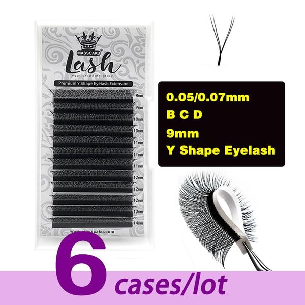 6 fällen/lot 0,05 0,07 YY Luft Wimpern Weiche Matte Individuelle Faux Nerz C/D Curl Flauschigen Wimpern verlängerung Für Make-Up Falsche