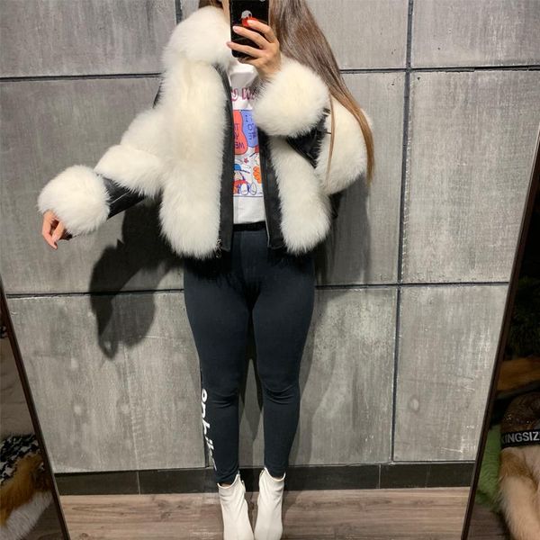 

women's fur & faux jacket ladies fake outwear women fluffy plush coat winter femme overcoat abrigo mujer, Black