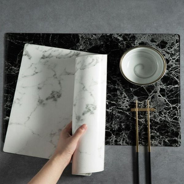 

mats & pads chic placemat for tableware dining pad lattice waterproof pu table mat placemats bowl kitchen accessories