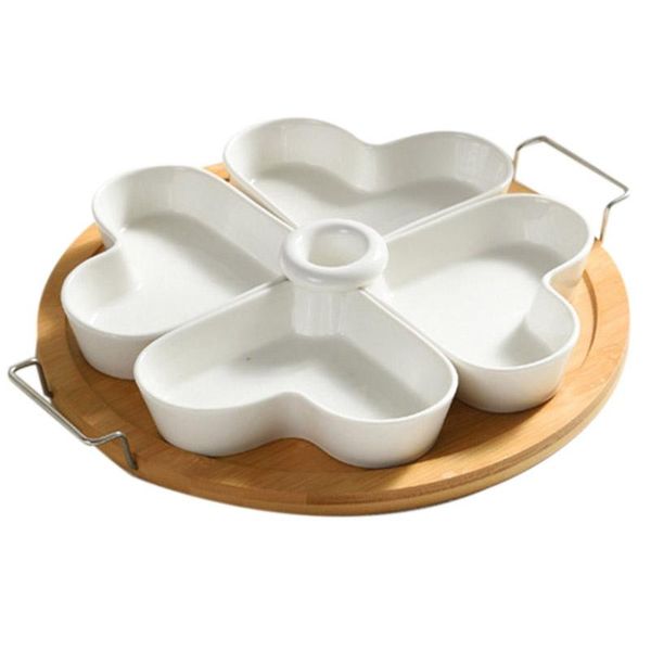 

dishes & plates ceramic fruit plate square lattice simple dried platter candy box